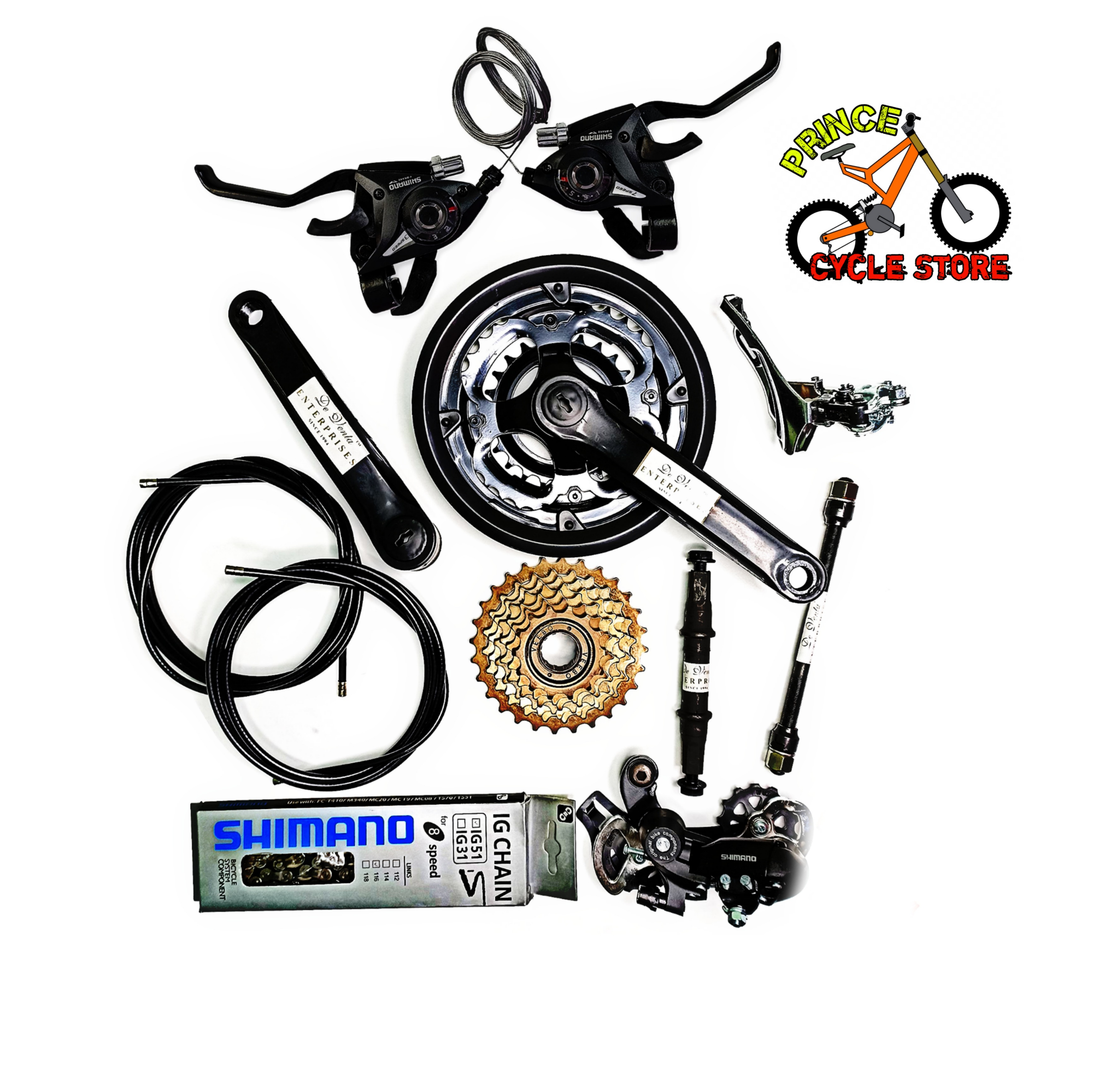 Buy Complete Bicycle Gear Set 21 Speed, Total 12 Parts, Cycle Gear Kit Set Compatible for All Kind of Bicycles Prince Cycle Store   At Best Price In Bangladesh