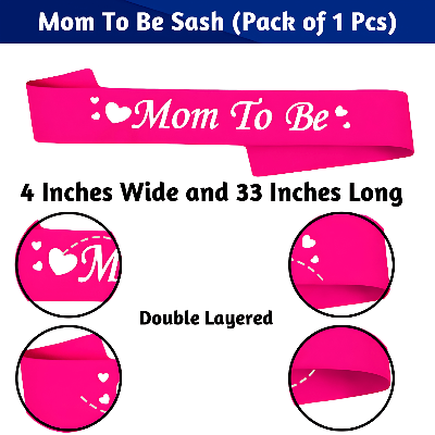 Stylish Mom-To-Be Sash for Women's Party Celebrations - (Pack of 01 Pcs)
