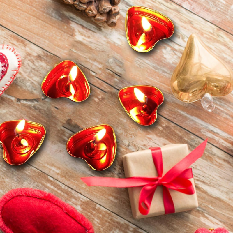 Heart Shaped Love Candles, Ideal for Wedding, Birthday, Party, and Festival Decoration- (Pack of 50 Pcs)