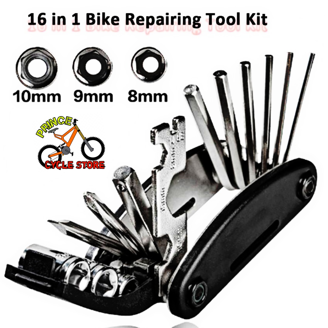 Buy   Multifunctional Bike Pocket Repair L Tools Set Bicycle Tool Kit, Repair Kit For Bike 16 in 1 - Black Prince Cycle Store  At Best Price In Bangladesh