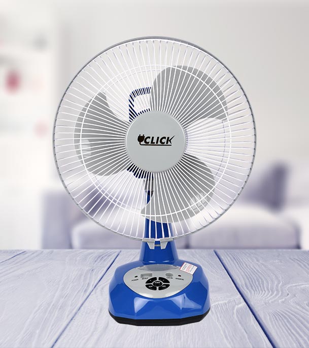 Buy Click Rechargeable Table Fan 12'' Blue With USB Charger at Best Price in Bangladesh