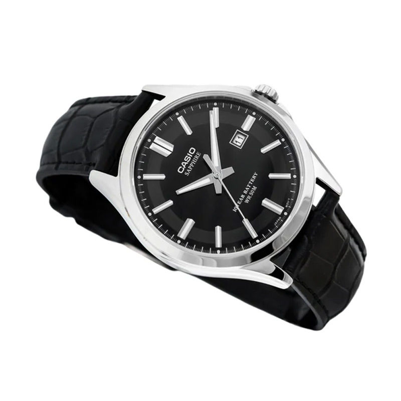 Buy Casio MTS-100L-1AV Enticer Sapphire Date Black Leather Belt Men’s Watch at Best Price In Bangladesh