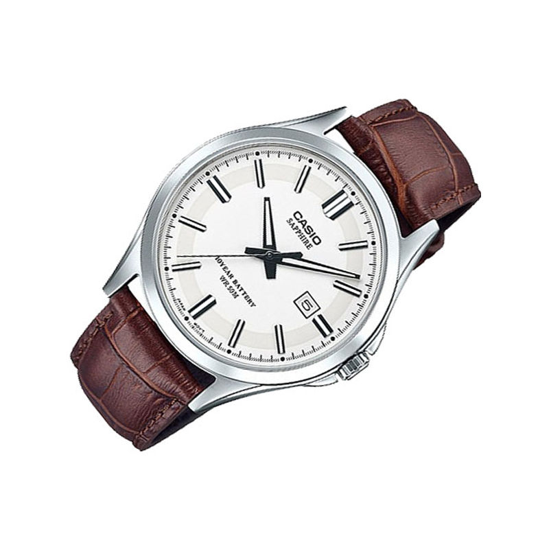 Buy Casio MTS-100L-7AV Enticer Sapphire Date Black Leather Belt Men’s Watch at Best Price In Bangladesh