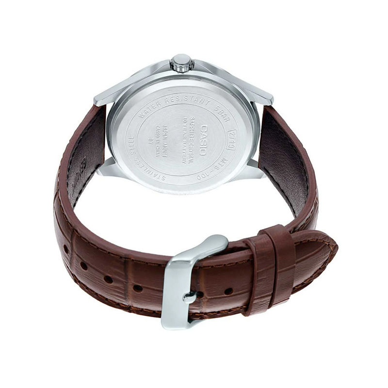 Buy Casio MTS-100L-7AV Enticer Sapphire Date Black Leather Belt Men’s Watch at Best Price In Bangladesh