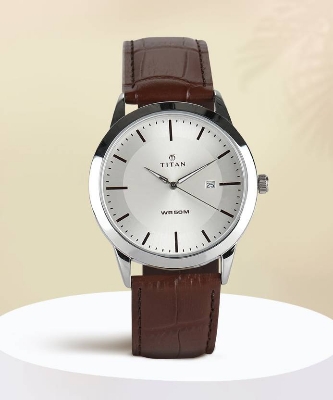 Buy Titan 1584SL03 Analog with Date Brown Dial Leather Watch for Men at Best Price In Bangladesh