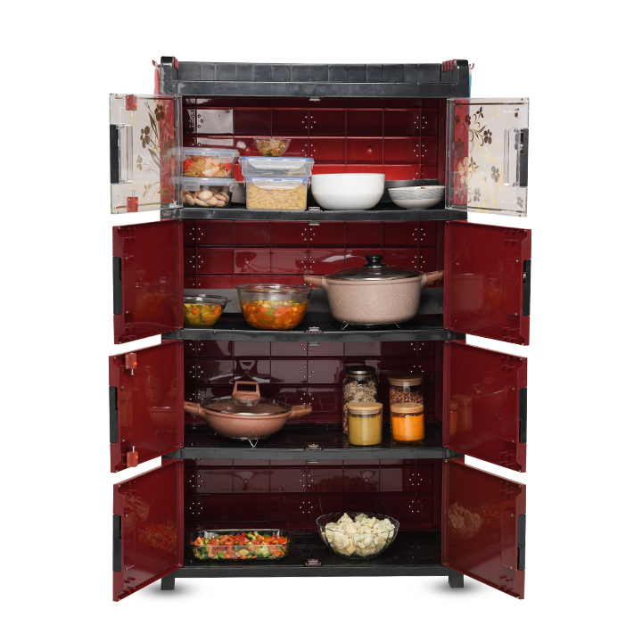 Buy Kitchen Cabinet Red+Black-TEL Online at Best Price
