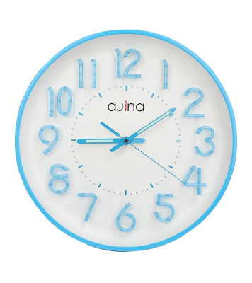 Picture of Ajina Maple Digit Round Wall Clock Blue 