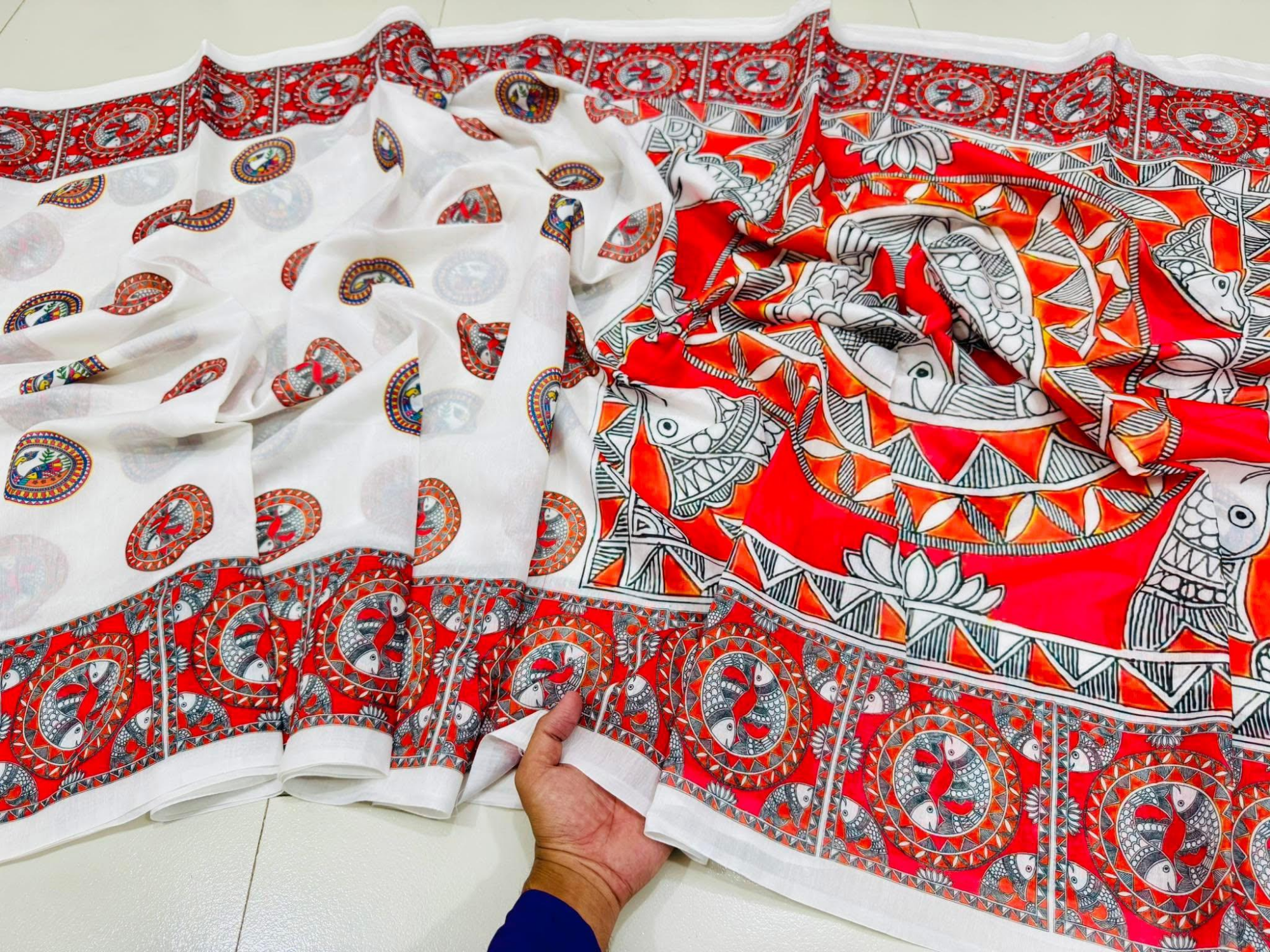 Buy  Digital Print Festivals Saree  290165 at Best Price In Bangladesh