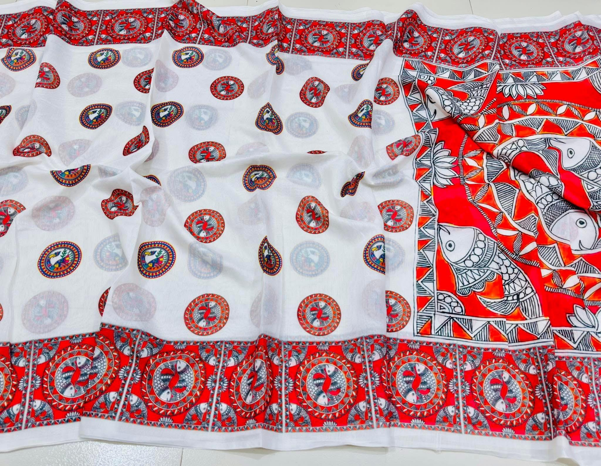 Buy  Digital Print Festivals Saree  290165 at Best Price In Bangladesh