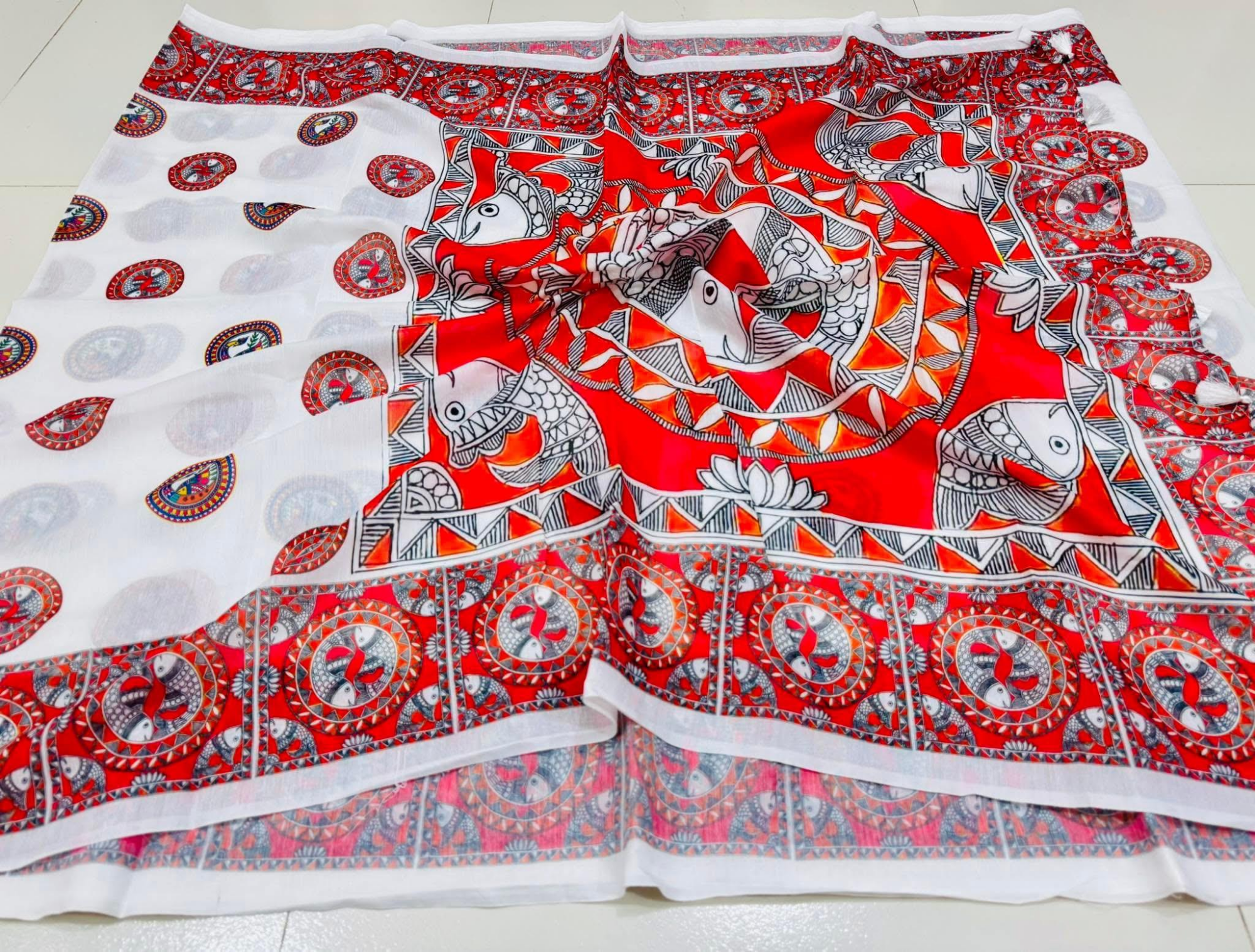Buy  Digital Print Festivals Saree  290165 at Best Price In Bangladesh