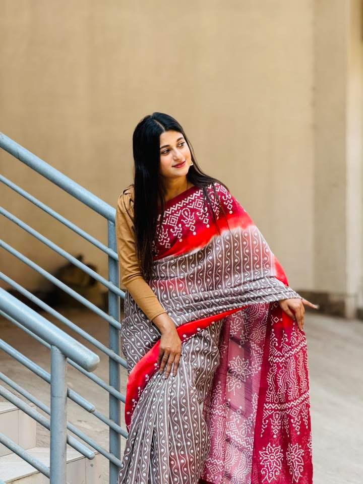 Buy  Digital Print Festivals Saree   at Best Price In Bangladesh