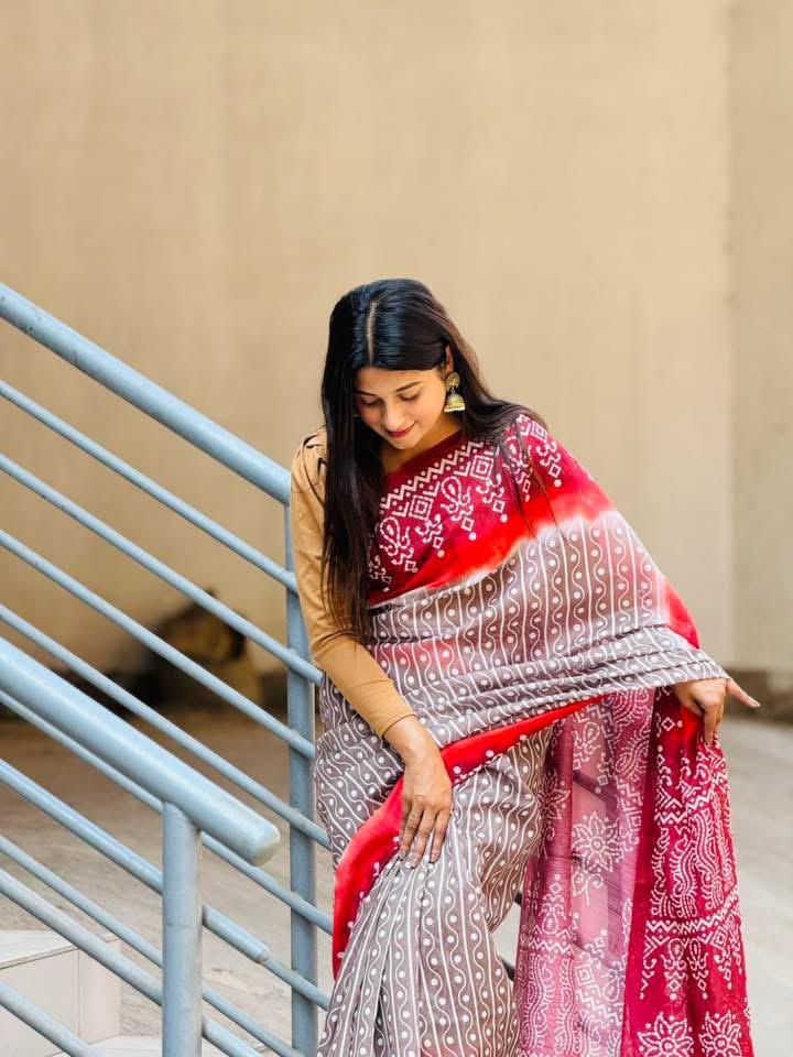 Buy  Digital Print Festivals Saree   at Best Price In Bangladesh