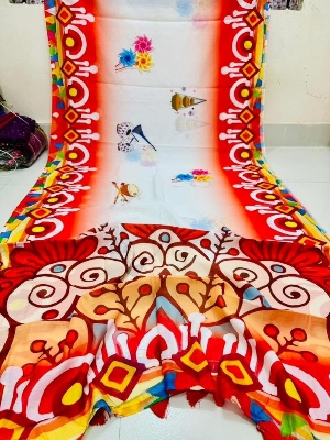 Buy  Digital Print Festivals Saree  at Best Price In Bangladesh