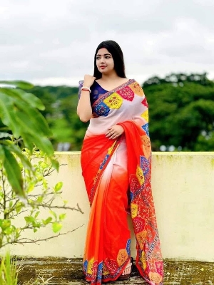 Buy  Digital Print Festivals Saree   at Best Price In Bangladesh