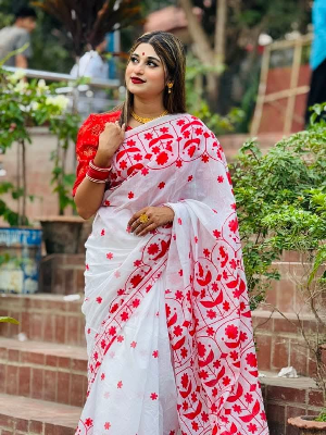 Buy Halfsilk afsan print saree Online in Bangladesh