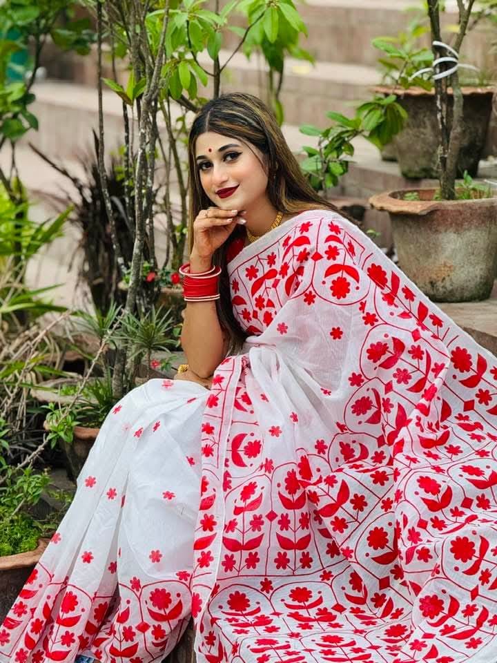 Buy Halfsilk afsan print saree Online in Bangladesh