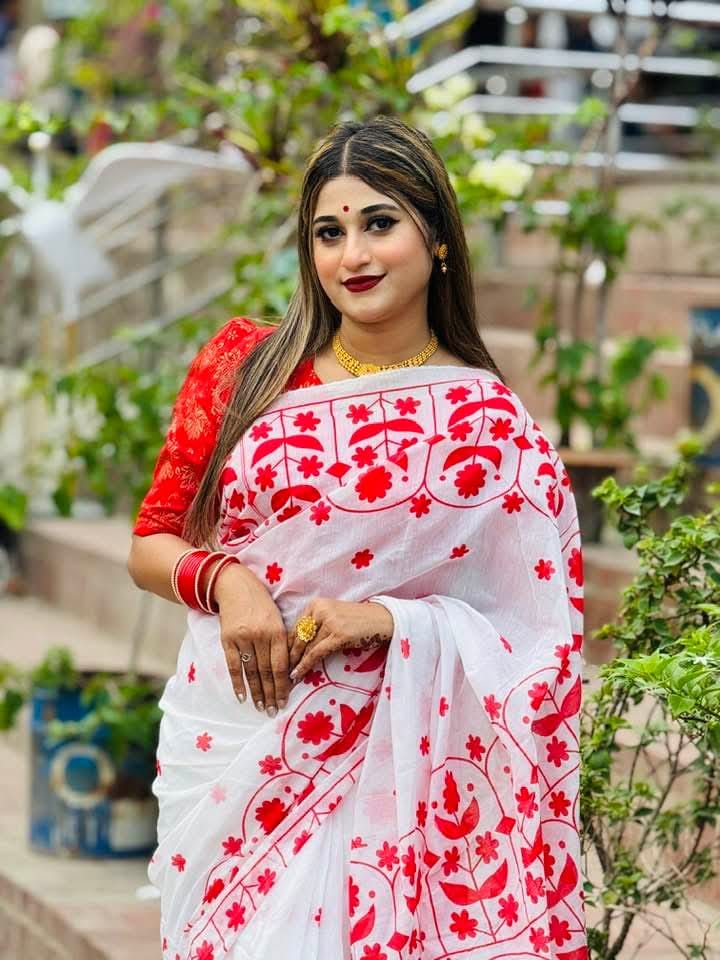 Buy Halfsilk afsan print saree Online in Bangladesh