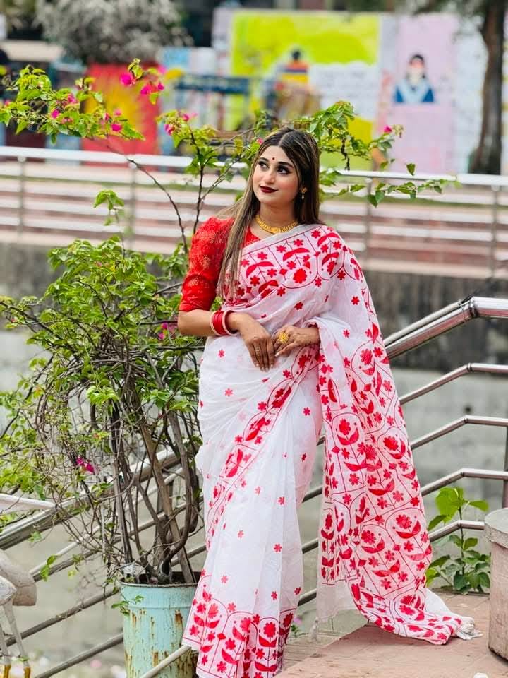 Buy Halfsilk afsan print saree Online in Bangladesh