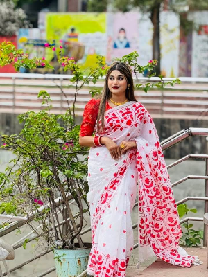 Buy Halfsilk afsan print saree Online in Bangladesh