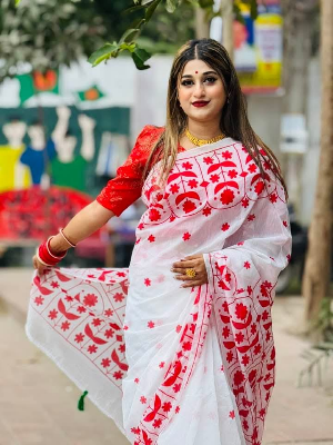 Buy Halfsilk afsan print saree Online in Bangladesh