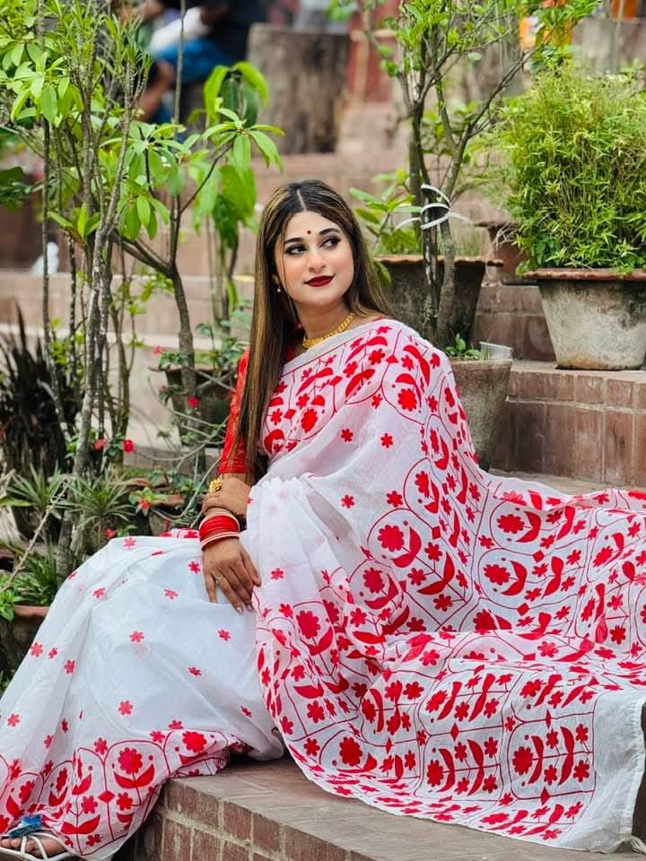 Buy Halfsilk afsan print saree Online in Bangladesh