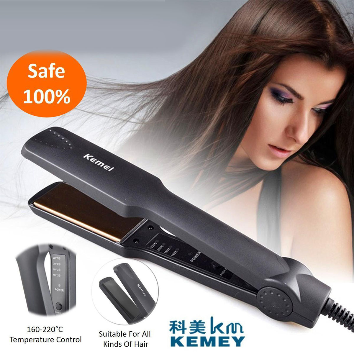 Buy Kemei KM-329 Hair Straightener Black Online at Best Price