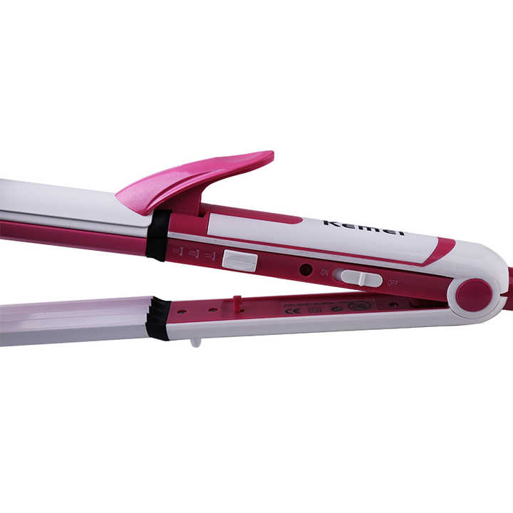 Buy KEMEI KM-1291 3 in 1 Triple Iron Hair Straightener Multifunction Heated Roller Hair Care Styling Tools Online at Best Price
