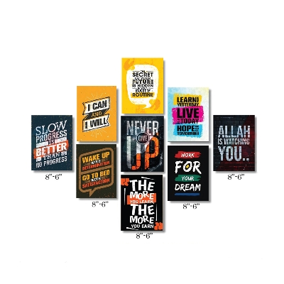 Buy  Motivational quotes pvc board 9 pieces combo set with free both side tape    at Best Price in Bangladesh