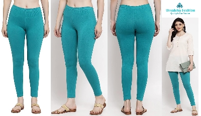 Picture of Pest color Women/Girl Leggings Fabrics Cotton Long Churidar  Ties Pant Leggings