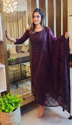 Picture of Three piece/ Salwar Kameez/ Cotton salwar kamiz