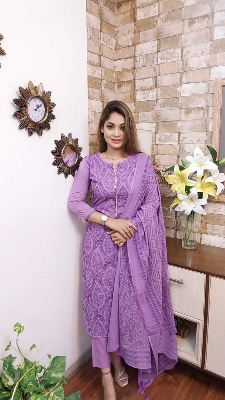 Picture of Three piece/ Salwar Kameez/ Cotton salwar kamiz