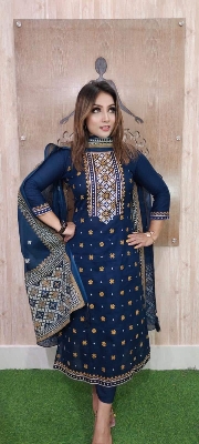 Picture of Three piece/ Salwar Kameez/ Cotton salwar kamiz