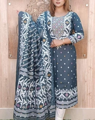 Picture of Three piece/ Salwar Kameez/ Cotton salwar kamiz