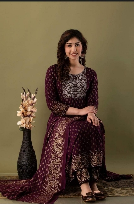 Picture of Three piece/ Salwar Kameez/ Cotton salwar kamiz