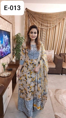 Picture of Three piece/ Salwar Kameez/ Cotton salwar kamiz