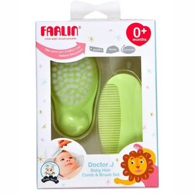Buy Farlin Baby Hair Comb and Brush Set with Soft Bristles for Baby's Tender Scalp at Best Price In Bangladesh
