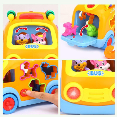 Buy Hola Baby Toys Innovative Vehicle Happy Bus Toy With Music and Light and Blocks Kids Early Learning Educational Toy Gifts at Best Price In Bangladesh