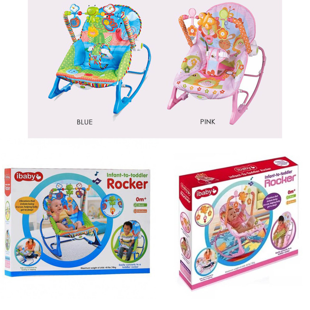 Buy iBaby Infant to Toddler Rocker with Music & Vibration Baby Bouncer- Pink & Blue at Best Price In Bangladesh
