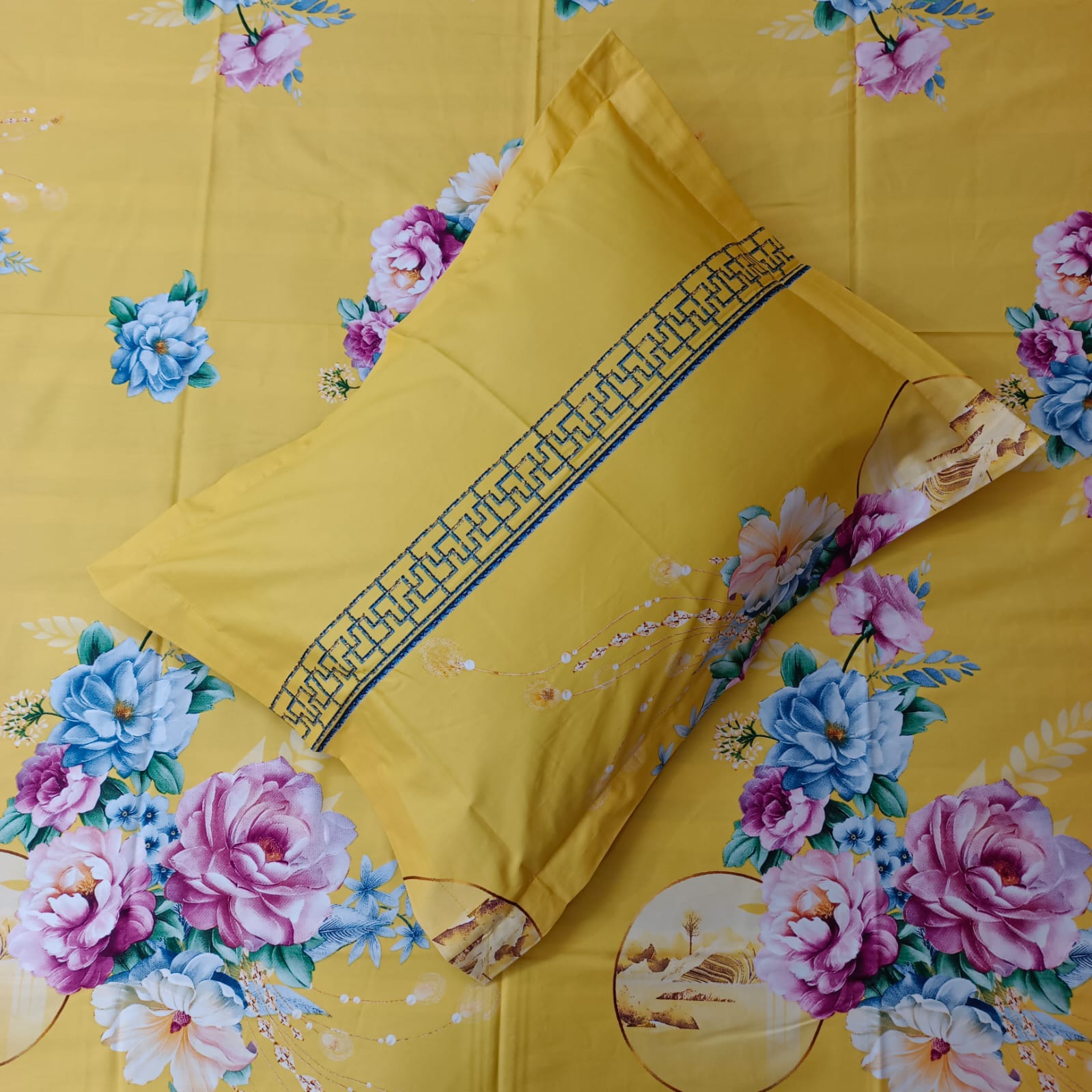 Buy    Digital Print Bedsheet with two pillow covers   at Best Price In Bangladesh