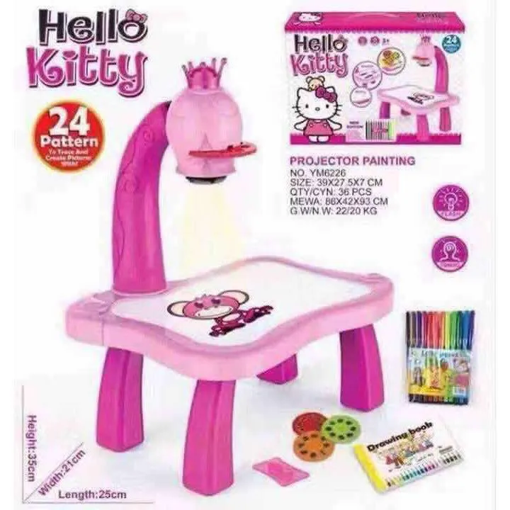 Buy Hello Kitty Kids Projector Drawing Painting Table Desk Art Learning Kit for Drawing with Color Pens at Best Price In Bangladesh