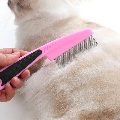 Picture of Hair Flea Lice Removal Brush StainlessSteel Comb Deworming Opening Knots Dog Cat Grooming Comb