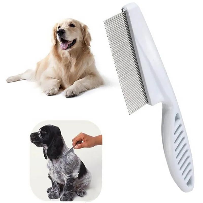 Picture of 1pc Pet Hair Shedding Comb Stainless Steel Flea Comb for Cat Dog Pet Comfort Flea Hair Grooming Comb Dog Brush Grooming Tools