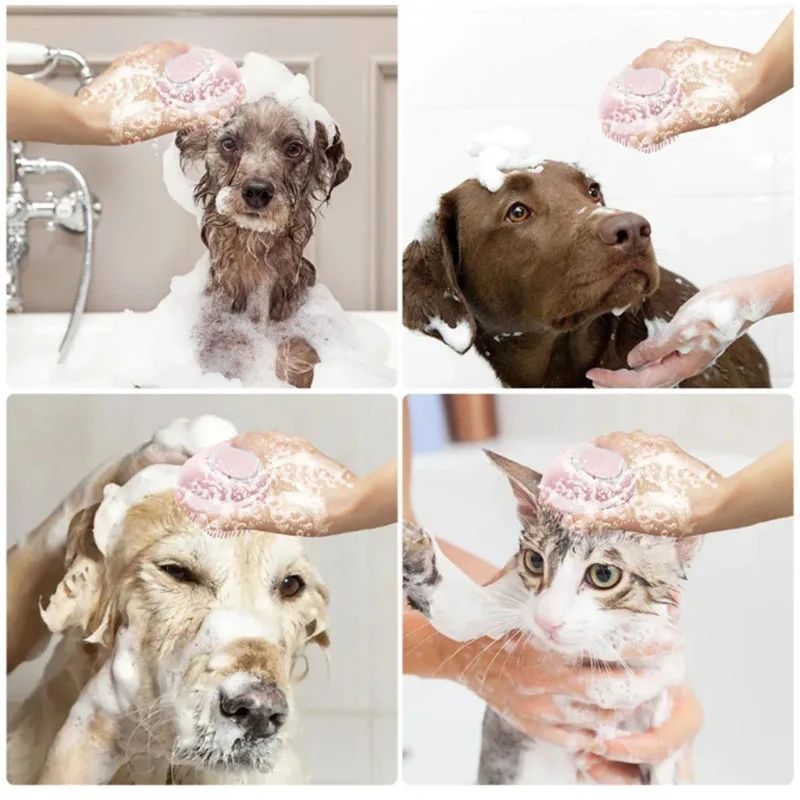 Picture of Silicone Pet Bath Brush Dog SPA Massage Comb Dogs Cats Shower Hair Grooming Comb Dog Cleaning Brush Pet Supplies