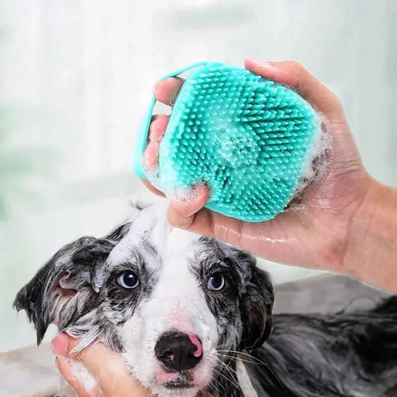 Picture of Silicone Pet Bath Brush Dog SPA Massage Comb Dogs Cats Shower Hair Grooming Comb Dog Cleaning Brush Pet Supplies