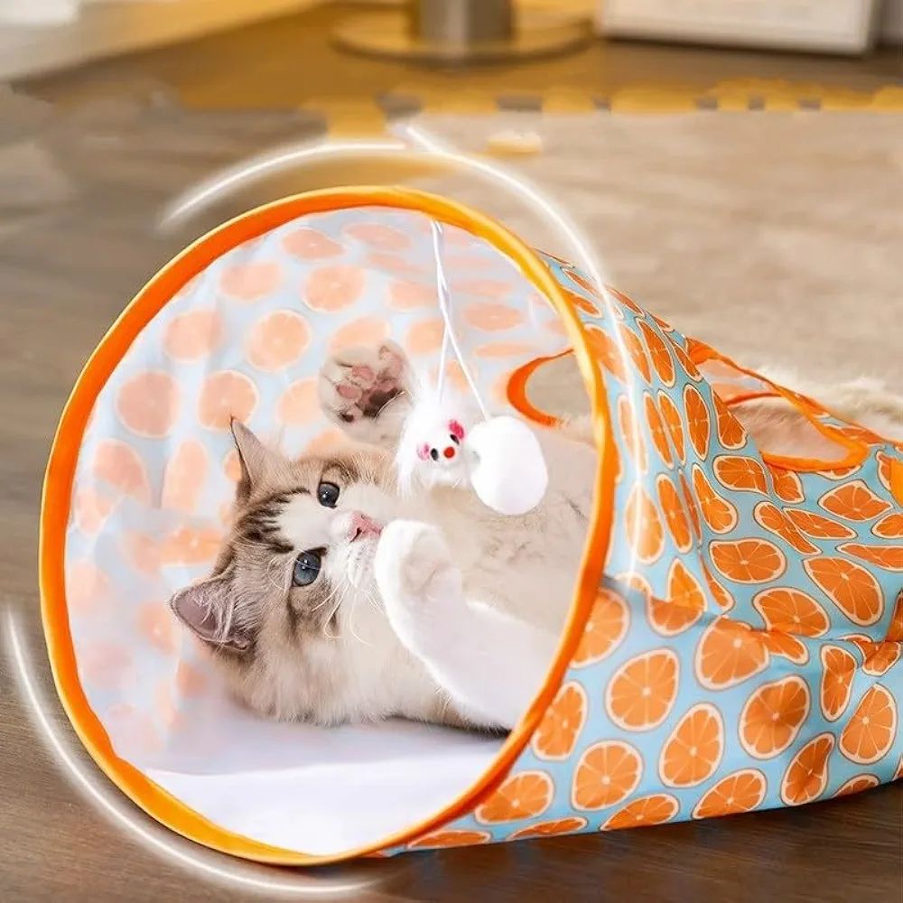 Picture of Cat Play Tunnel Toy, Lightweight and Portable, Provides a Warm and Comfortable Hiding Place for Cats