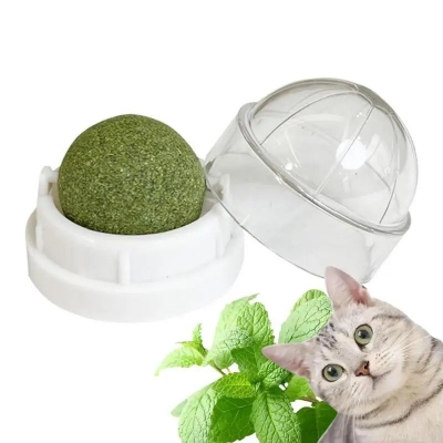 Picture of Cat Toys Catnip Wall Ball Clean Mouth Promote Digestion Kitten Candy  Snacks Pet Mint Ball Toys For Cats Cat Accessories
