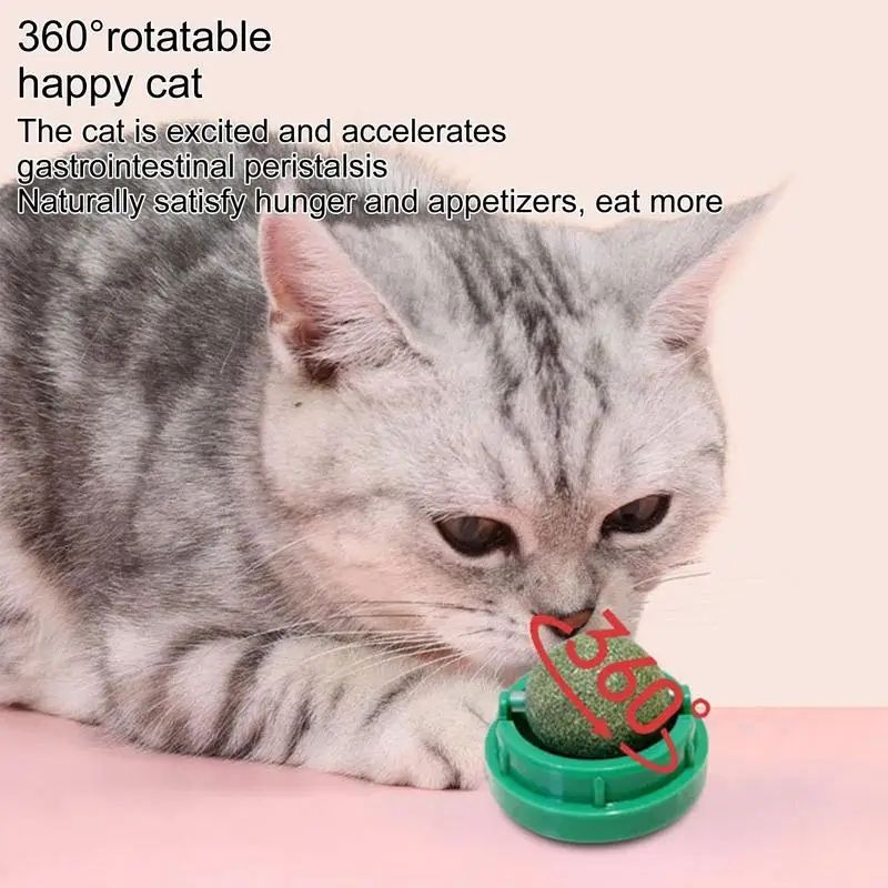 Picture of Cat Toys Catnip Wall Ball Clean Mouth Promote Digestion Kitten Candy  Snacks Pet Mint Ball Toys For Cats Cat Accessories