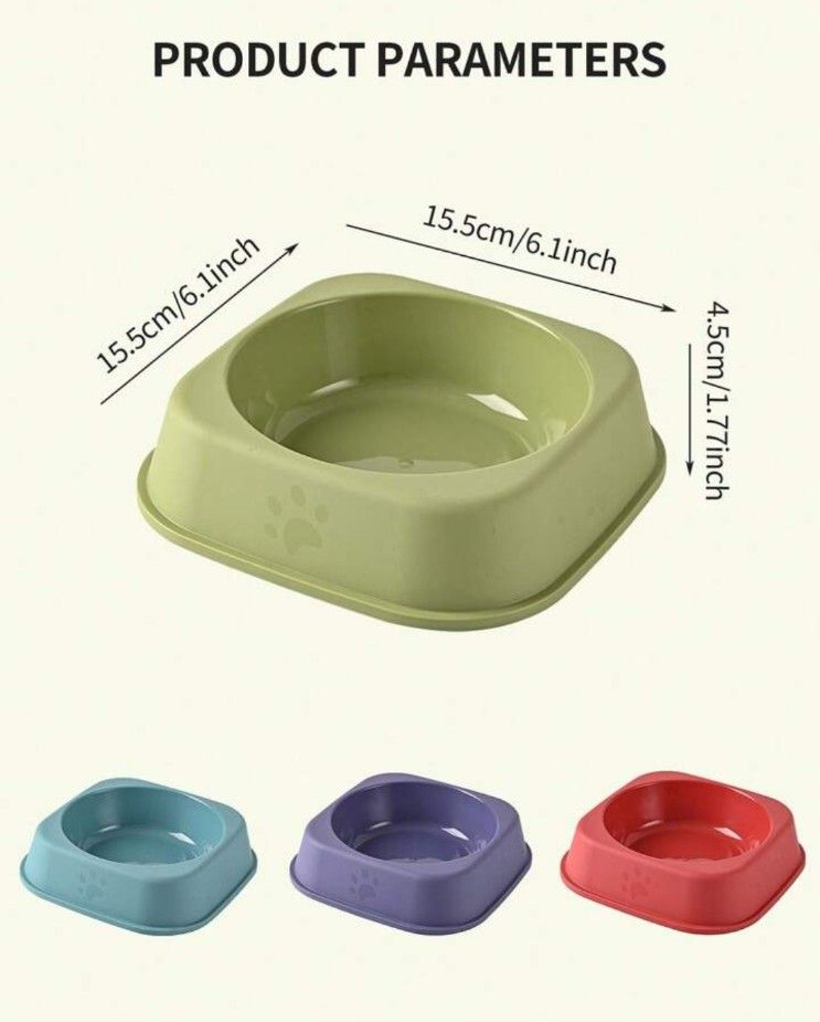 Picture of 1pc Random Color Paw Prints Cat Bowl, Cat Food Plate, Cat Water Dish, Anti-Tipping Design, Pet Feeding Bowl
