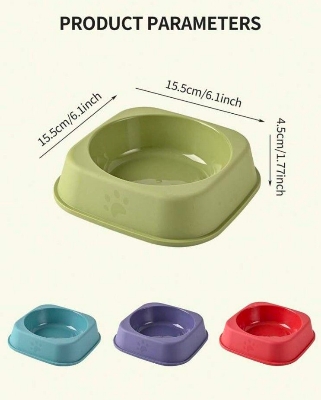 Picture of 1pc Random Color Paw Prints Cat Bowl, Cat Food Plate, Cat Water Dish, Anti-Tipping Design, Pet Feeding Bowl