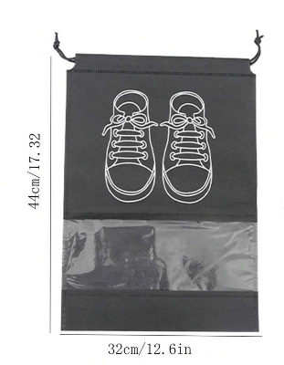 Picture of Shoe Storage Bag Portable Non-woven Drawstring Travel Bag